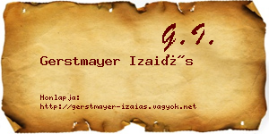 Gerstmayer Izaiás névjegykártya